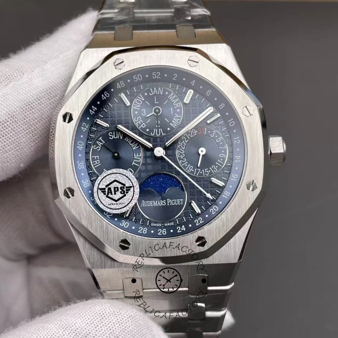 AP Royal Oak Perpetual Calendar 41 Blue Dial 26574ST.OO.1220ST.02 Replica — view 1