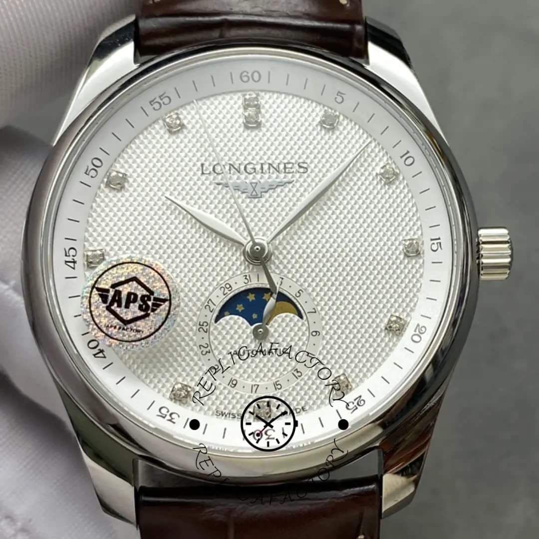 Longines Master Collection L2.909.4.77.3 Alligator 40 Replica Moonphase Watch — view 1