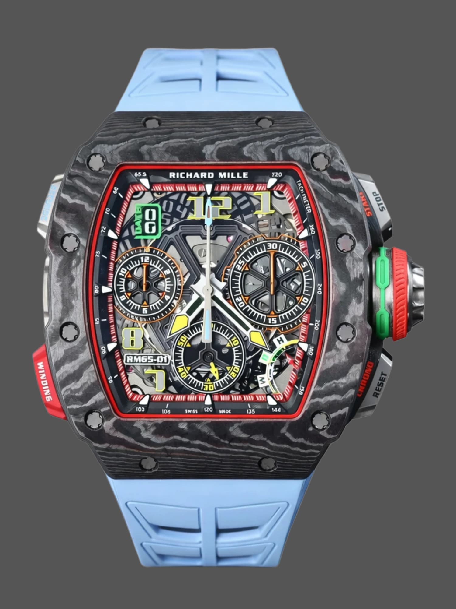 Replica Richard Mille Winding Split-Seconds Chronograph Carbon TPT RM 65-01 50mm — view 1