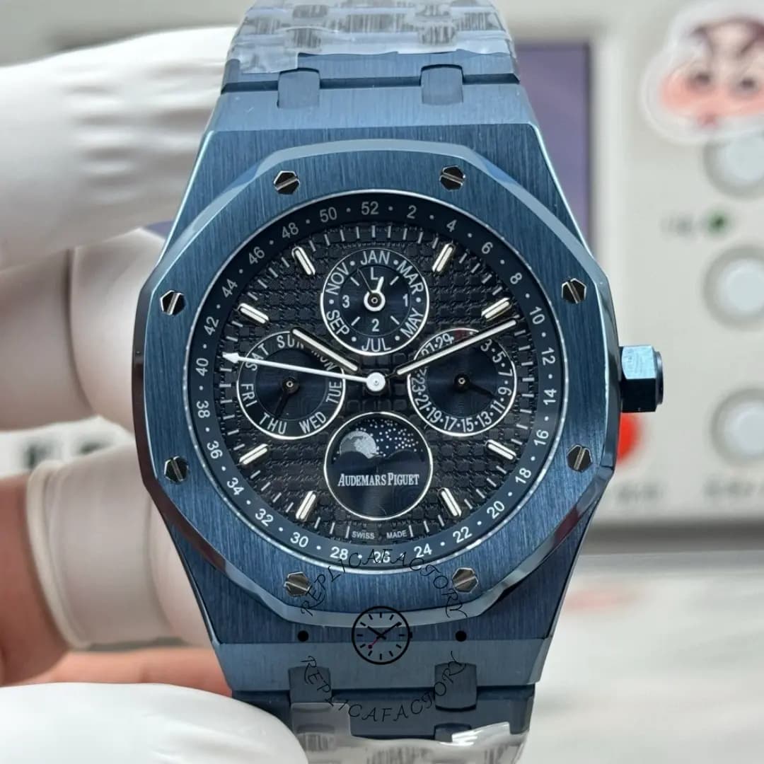 Replica AP Royal Oak Perpetual Calendar 26579CS.OO.1225CS.01 Blue Ceramic — view 1