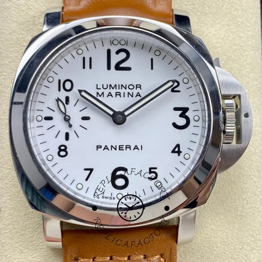 Panerai PAM00113 Luminor Marina Manual Movement 1:1 Clone White Face Watch — view 1