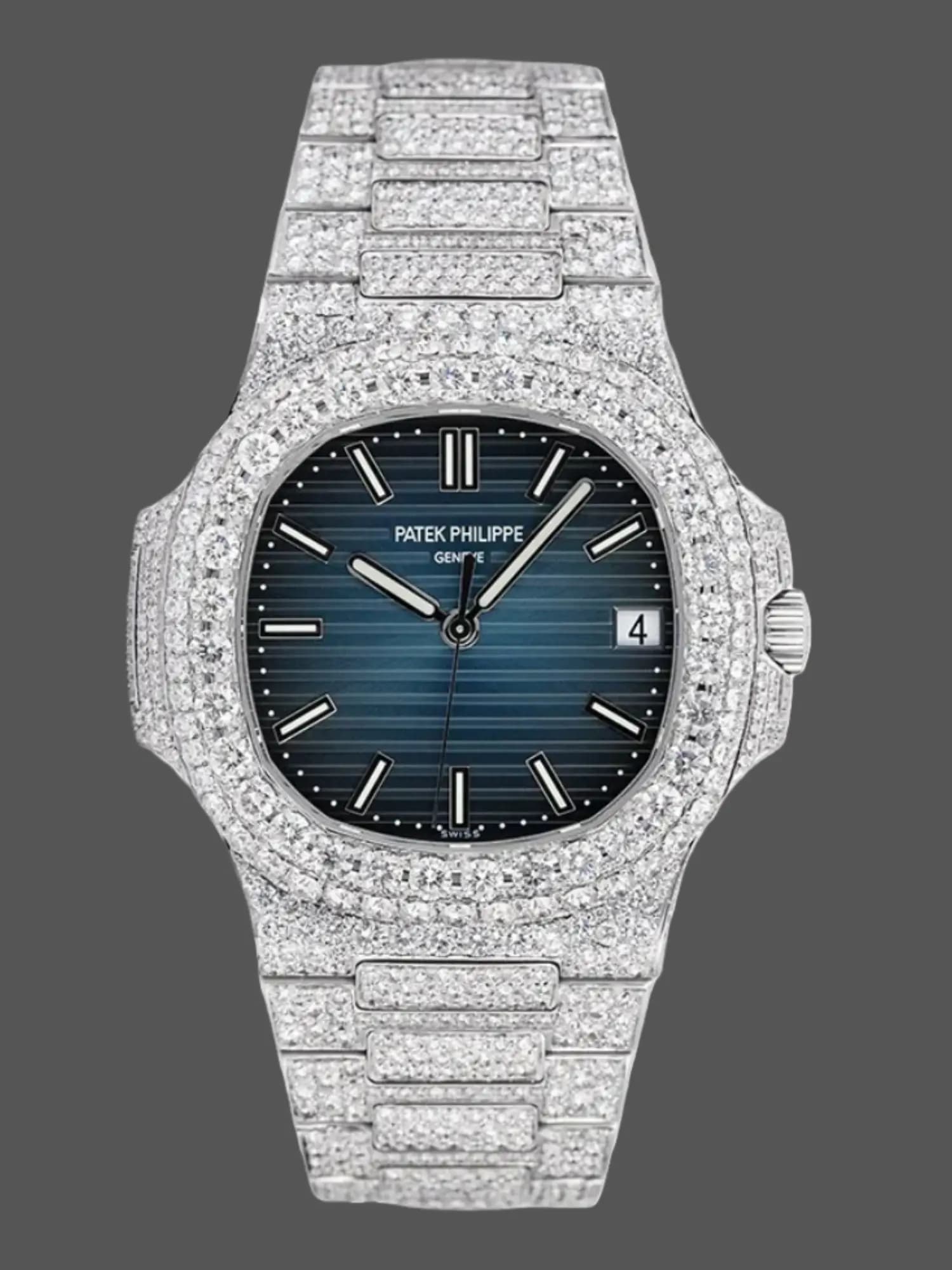 1:1 Clone Patek Philippe Nautilus 5711 Diamond Blue Dial Watch — view 1