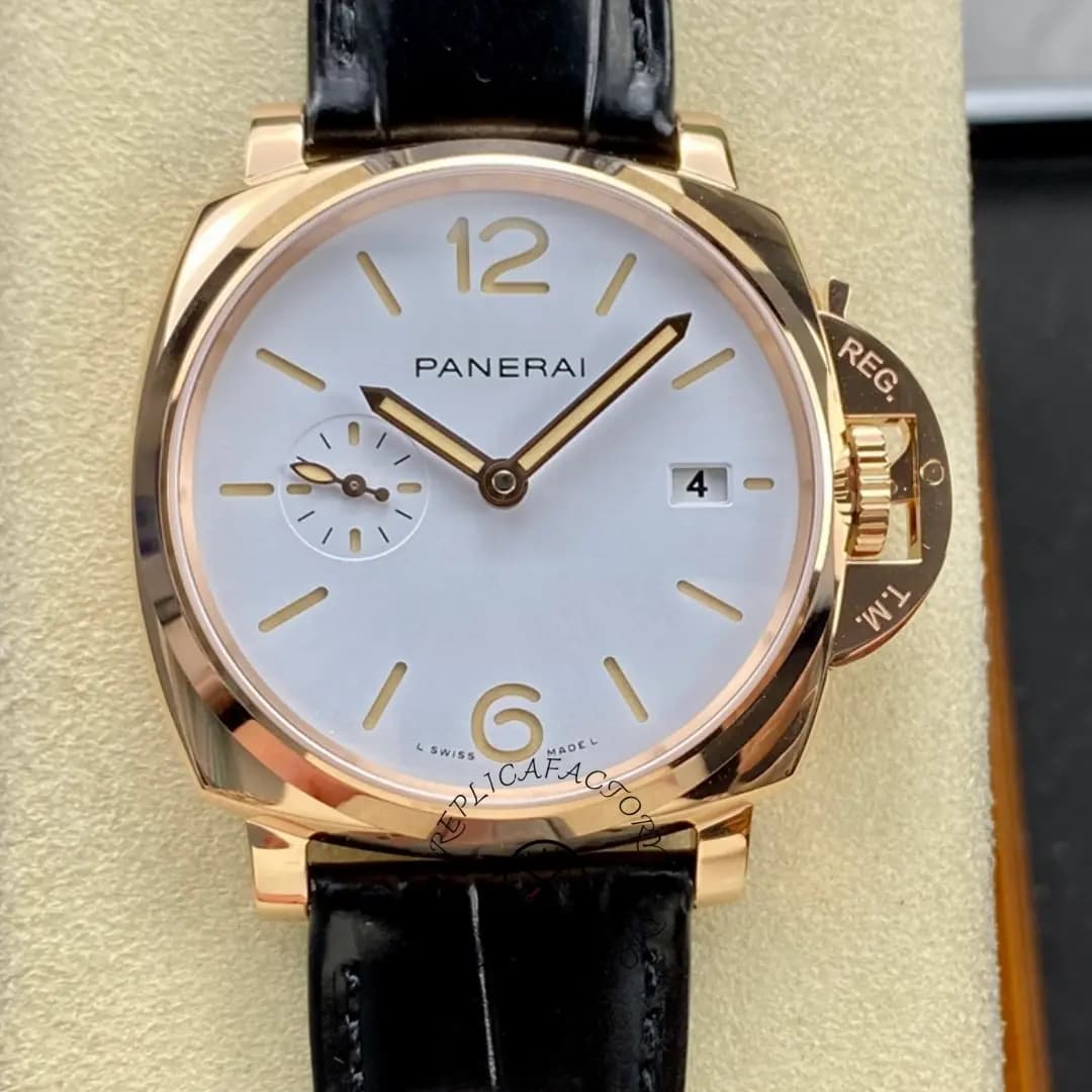 1:1 Clone Panerai Luminor Due 3 Days Goldtech 42 Rose Gold Watch PAM01336 — view 1
