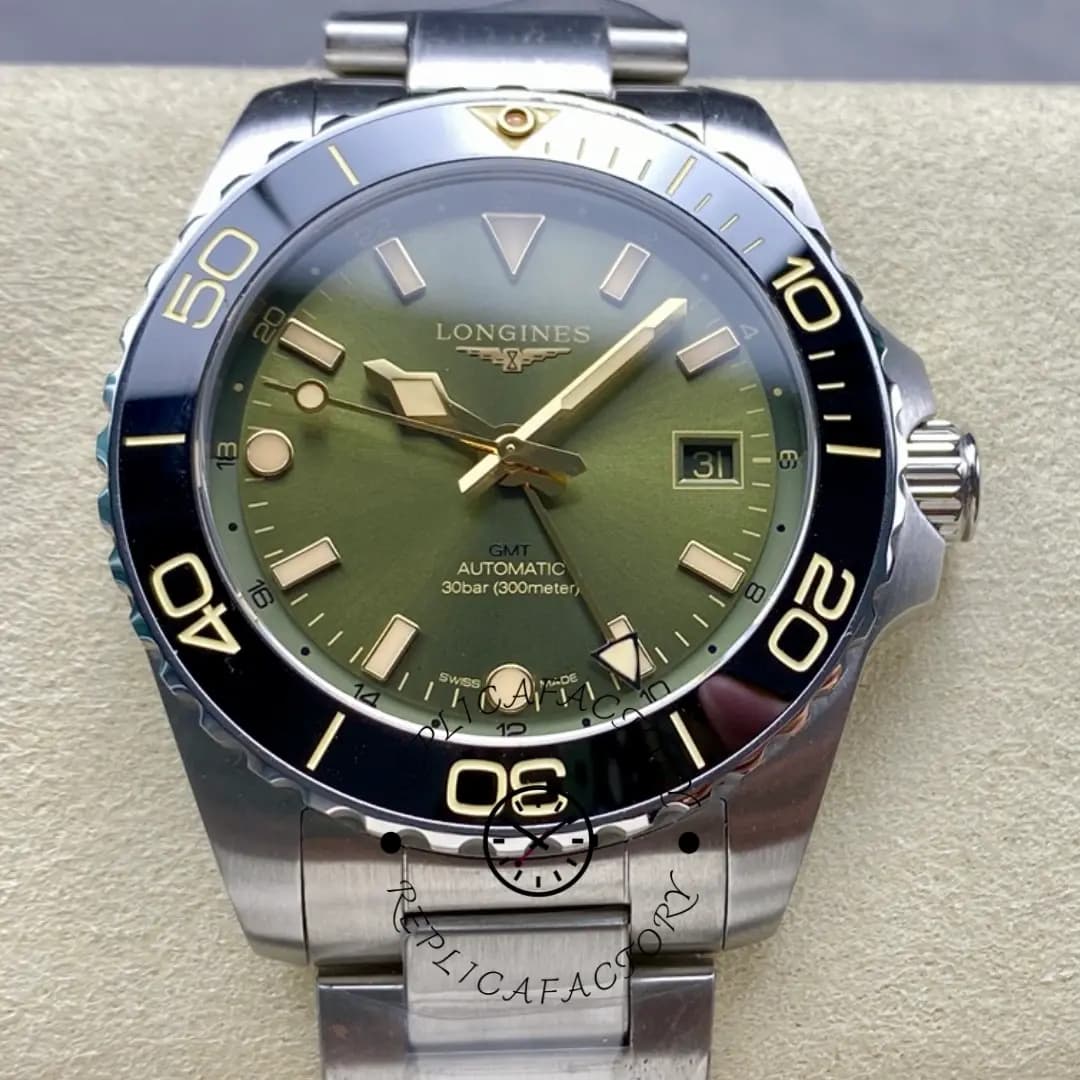 Longines L3.790.4.06.6 HydroConquest GMT 41 Green Dial 1:1 Clone Dive Watch — view 1