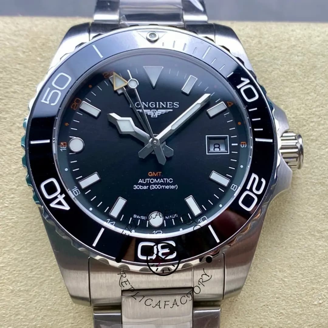Longines HydroConquest GMT 41 Steel L3.790.4.56.6 Replica Ceramic Bezel — view 1