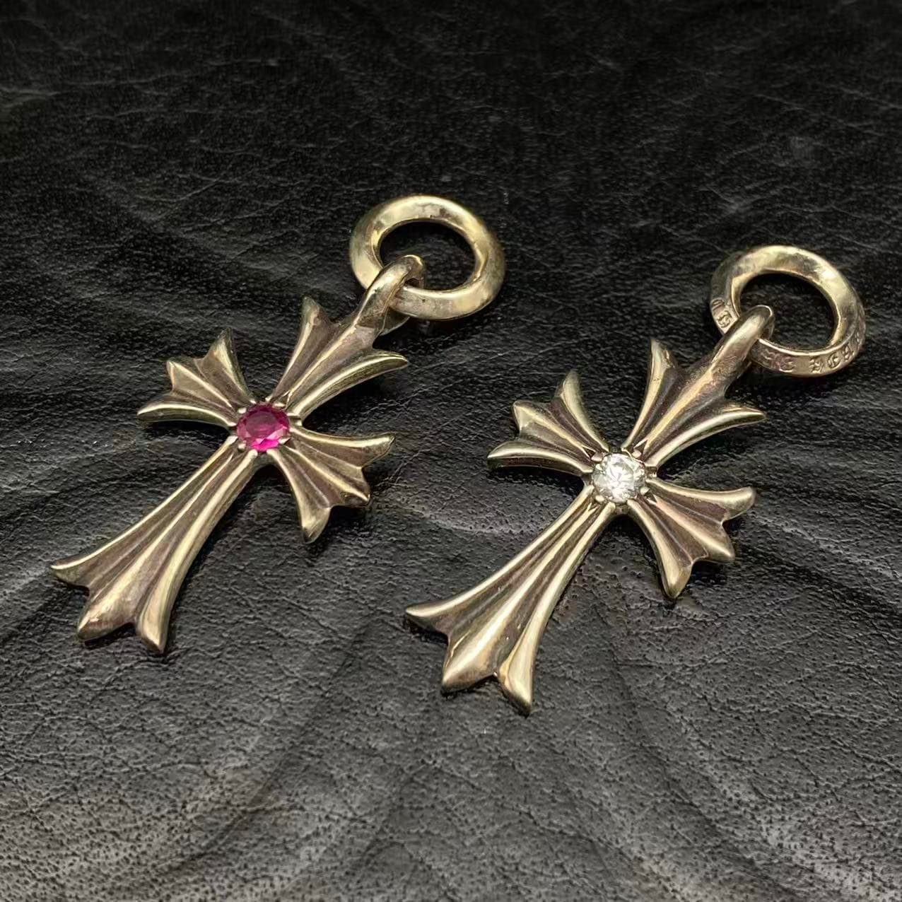 Cross with diamond ring — view 1
