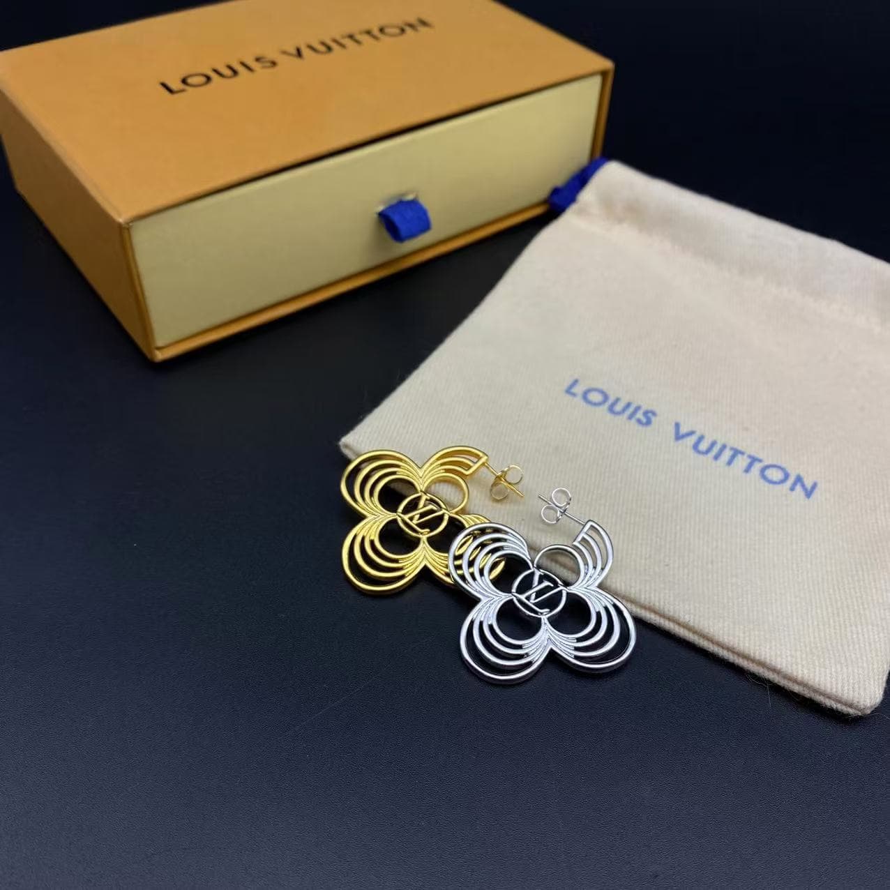 Logo Flower Stud Earrings — view 1