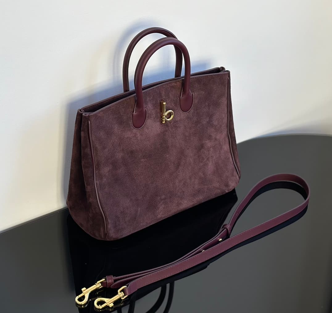 Rocking Horse Suede Tote — Bordeaux Red — view 1
