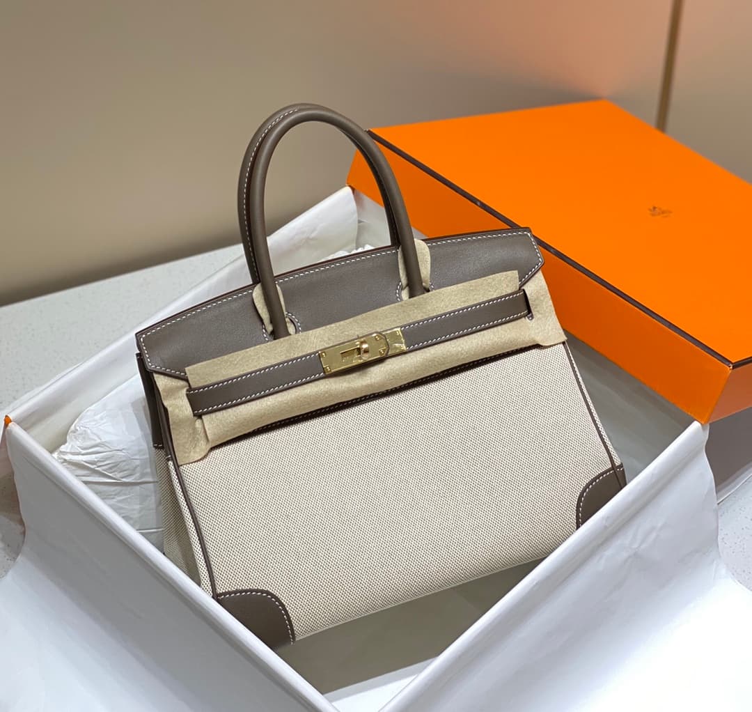 Birkin 30 Canvas and Leather Bag — view 1