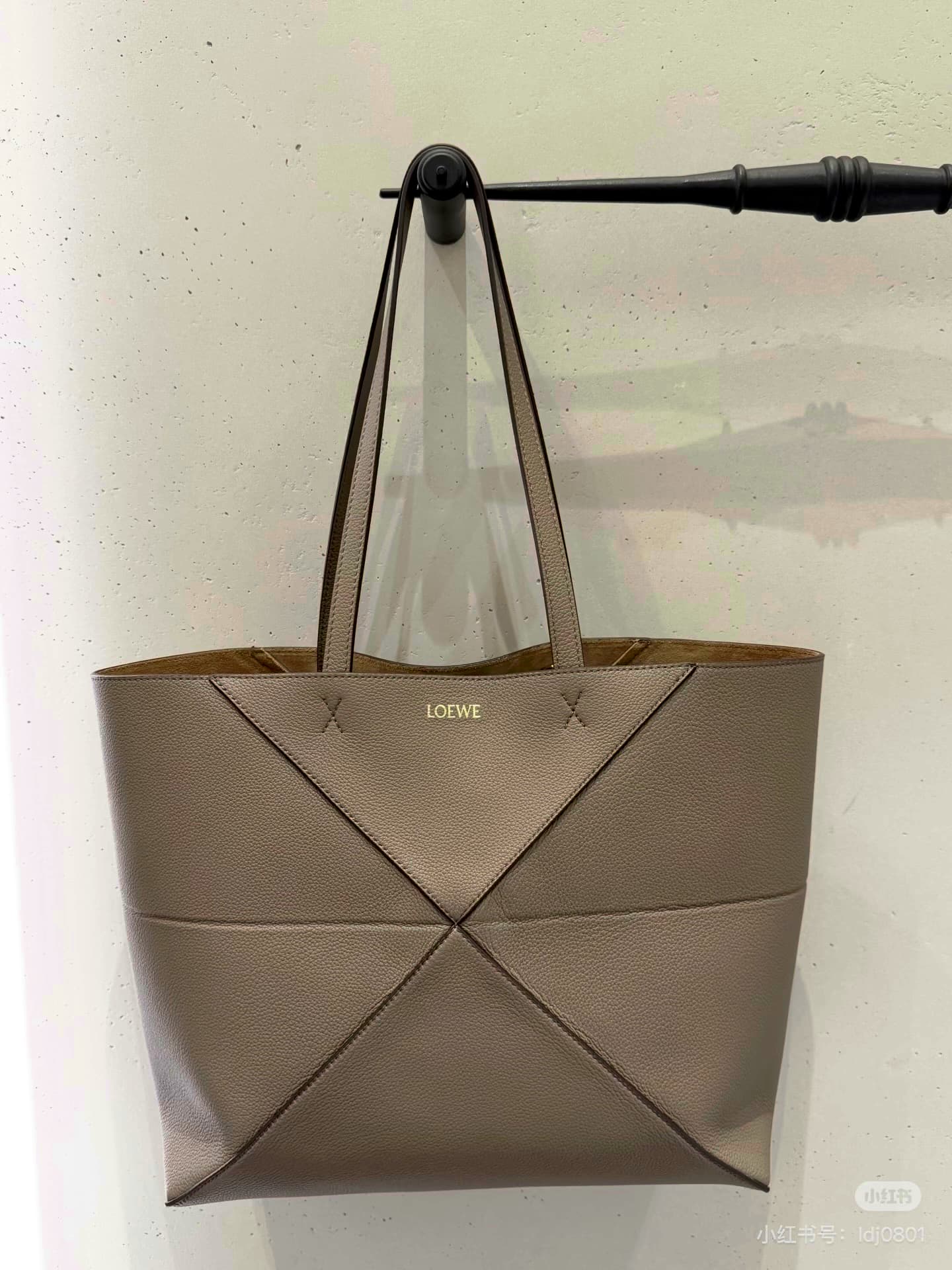 Puzzle Horizontal Folding Tote — Taupe — view 1