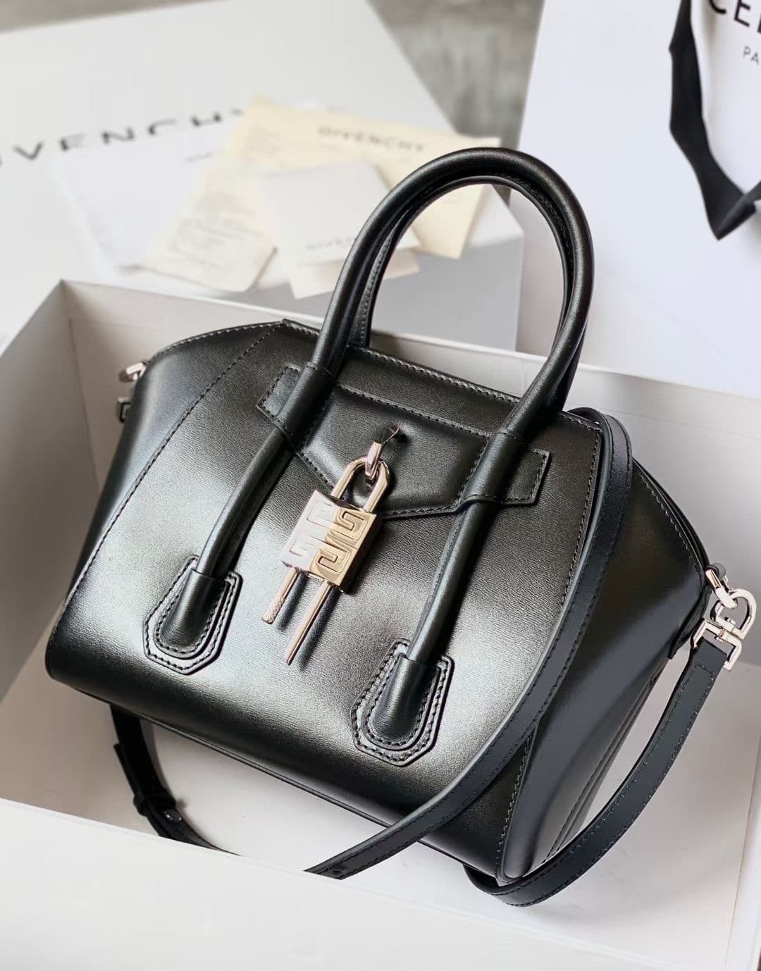 Antigona Lock Top Handle Bag — Black — view 1