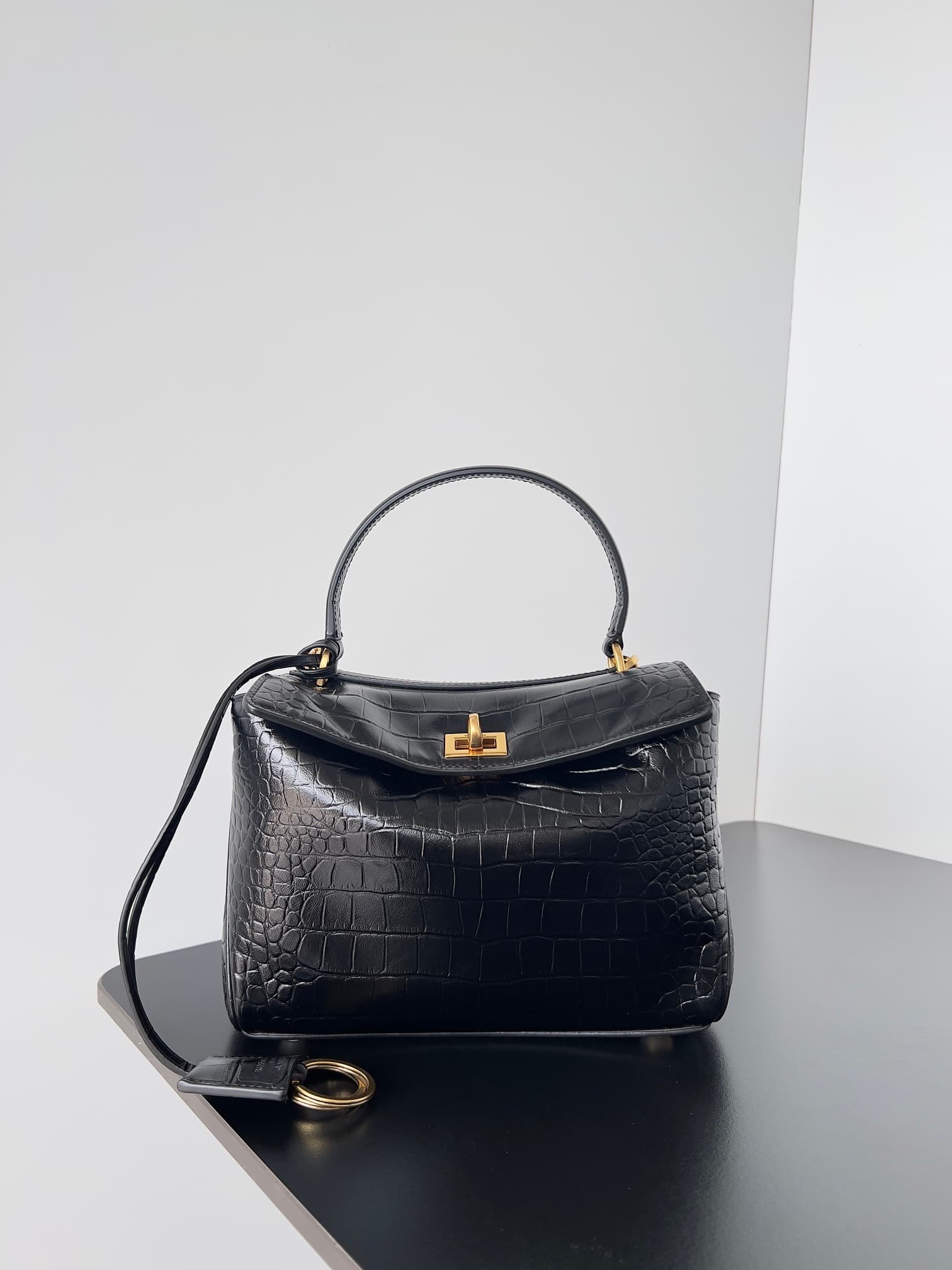 Rodeo Mini Bag — Black Croc-Effect — view 1